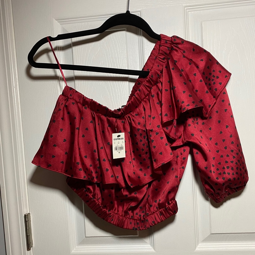 Express One Sleeve Crop Top Blouse